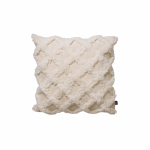 15x15 White w/ Square Fur Pattern Pillow
