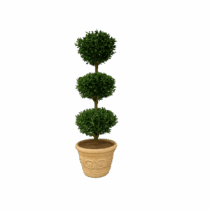 4' Faux Boxwood Triple Ball Topiary Silk Tree