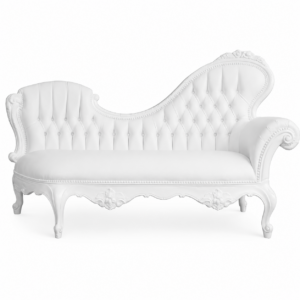 White Leather Roque Right Chaise