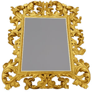 4' H Gold Baroque Rectangle Mirror