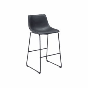 Black Faux Leather Barstool