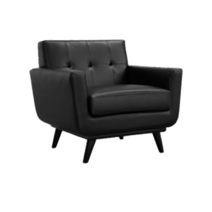 Black Leather Bonded Club Chair