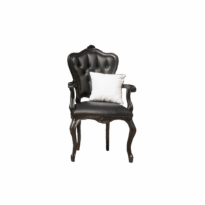 Black Leather Roque Armchair