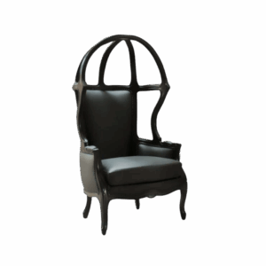 Black Leather Roque Open Dome Chair