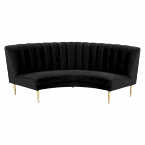 Black Velvet Harrison Curved Sofa