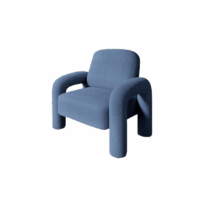 Blue Boucle Side Chair