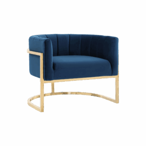 Blue Velvet Magnolia Curved Back Chair