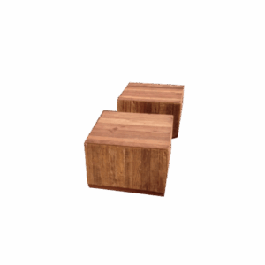 Brown Wood Roost Cube Coffee Table