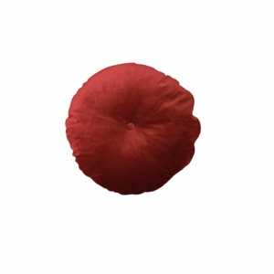Burgundy Round Velour Decorative Pillow