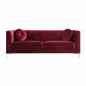 Burgundy Velvet Sofa