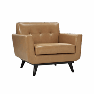 Camel Brown Leather Club Chair