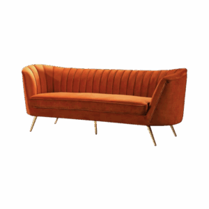 Cognac Velvet Madeline Sofa