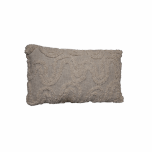 Cream Rectangle Squiggles Pillow