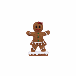Gingerbread Girl w/ Red Bow