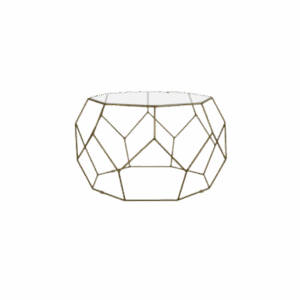 Gold Hexagon Coffee Table w/ Glass/Plexi Top