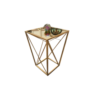 Gold Metal Geo Highboy w/ Plexi Insert