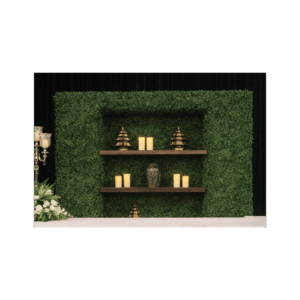 Hedge Back Bar w/ Wood Shelves