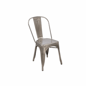 Pewter Metal Farm Dining Chair