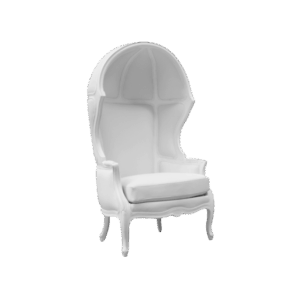 White Leather Roque Closed Dome Chair