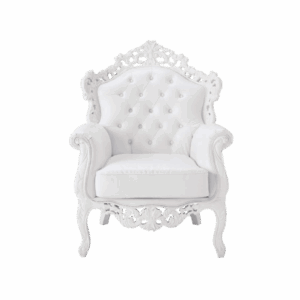 White Leather Roque Club Chair