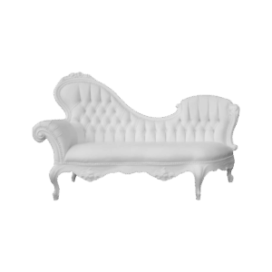 White Leather Roque Left Chaise