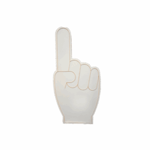 White Oversized Foam Finger w/ Yellow LED