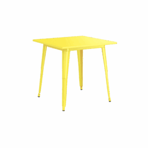 Yellow Alloy Outdoor Dining Table