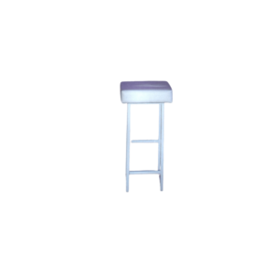 White Leather Square Seat Barstool