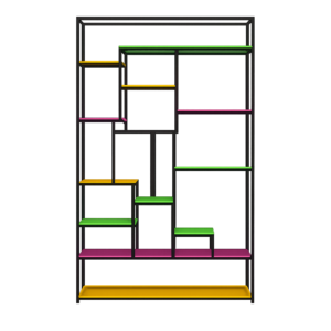 Black Metal Dessert Shelf w/ Edge Glow Plexi