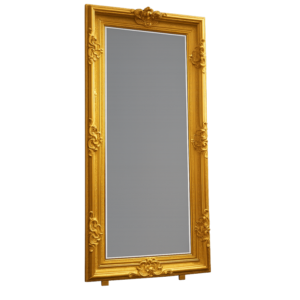 8' H Gold Baroque Rectangle Mirror w/ Stand