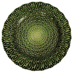 Peacock Emerald Green and Gold Charger Plate