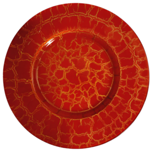 Red Crackle Charger Plate