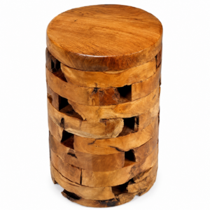 12" Wood Stacked Side Table