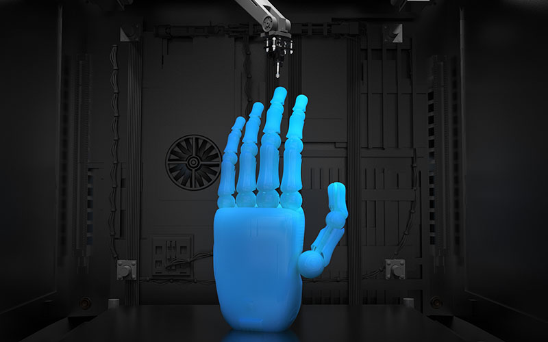 3d rendering 3d printer with resin hand