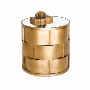 Gold Round Weave Side Table