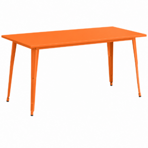 32x60 Orange Rectangle Alloy Outdoor Dining Table