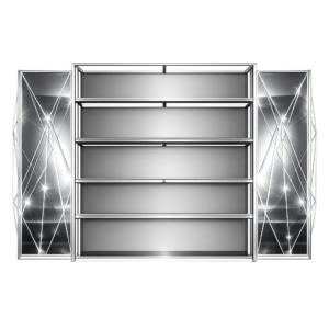 Silver Geo Back Bar