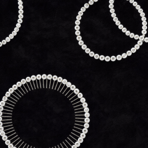 90" x 90" Black & White Circle Sequin Overlay