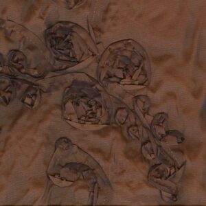 90"X90" Chocolate Brown Floral Ribbon Taffeta Overlay