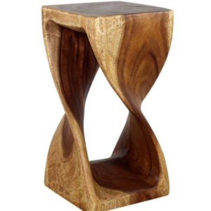16" Walnut Wood Twist Side Table