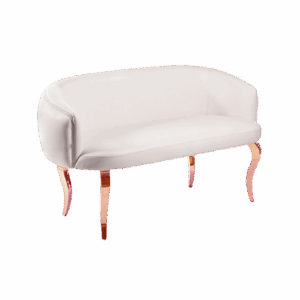 Ivory Linen Tufted Settee