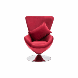 Red Swivel Egg Shape Club Chair