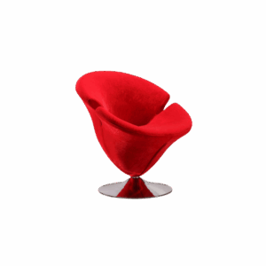 Red Velvet Tulip Accent Chair