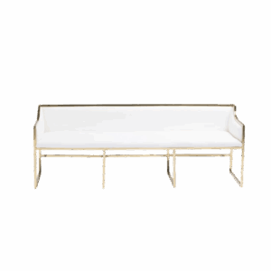 White & Gold Leather Oliver Sofa