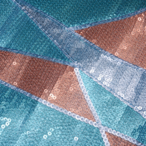 132" Aqua & Gold Geo w/ Sequins