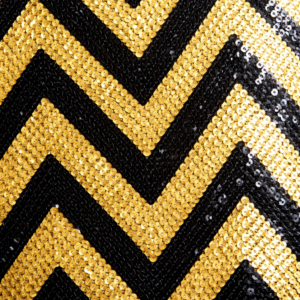 90"x 90" Black & Gold Sequin Chevron Overlay