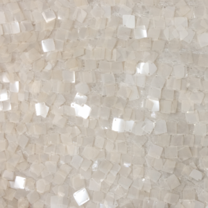 90" x 90" Beige Square Mini Paillette Overlay