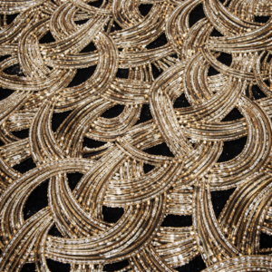 90"x 90"  Black and Ivory Art Deco Overlay