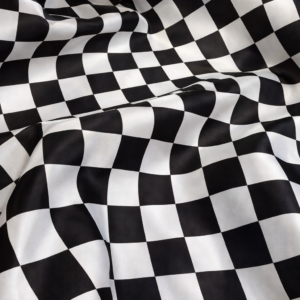 132" Black & White Checkered Lamour