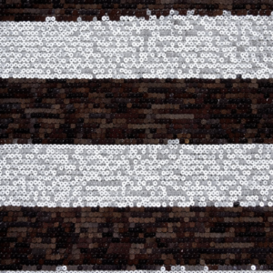 90" x 90" Black and White Striped Mini Sequin Overlay